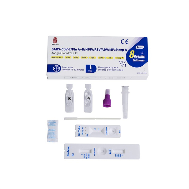 Bioteke 8 in 1 kit di test rapidi per patogeni respiratori multipli 