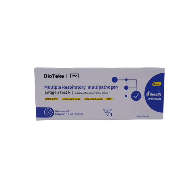 Bioteke 4 in 1 Covid-19, FLU A+B, Kit di test rapido dell'antigene RSV