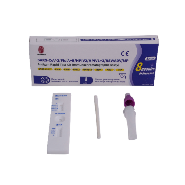 8 in 1 in 1 SARS-COV-2/FLU A+B/HPIV2/HPIV1+3/RSV/ADV/MP Kit di test rapido rapido