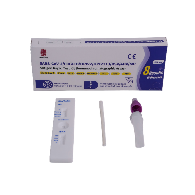 8 in 1 in 1 SARS-COV-2/FLU A+B/HPIV2/HPIV1+3/RSV/ADV/MP Kit di test rapido rapido