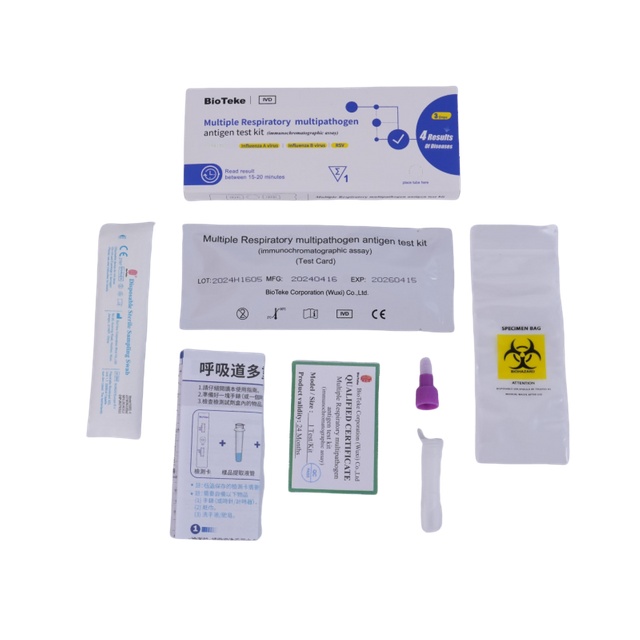 Bioteke 4 in 1 Covid-19, FLU A+B, Kit di test rapido RSV RSV