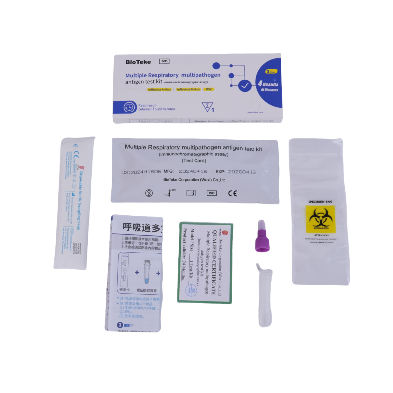 Bioteke 4 in 1 Covid-19, FLU A+B, Kit di test rapido RSV RSV