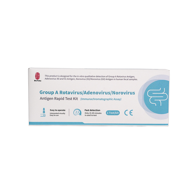 Gruppo A Kit di test rapido dell'antigene rotavirus/adenovirus/norovirus (dosaggio immunocromatografico)